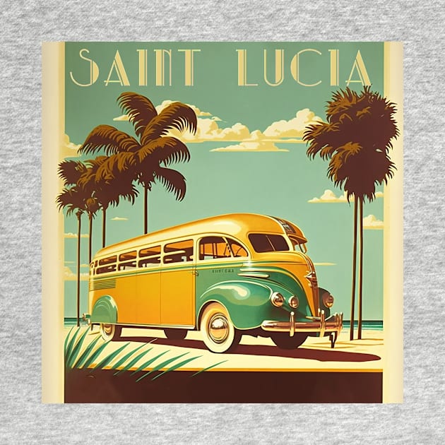 Saint Lucia Vintage Travel Art Poster by OldTravelArt